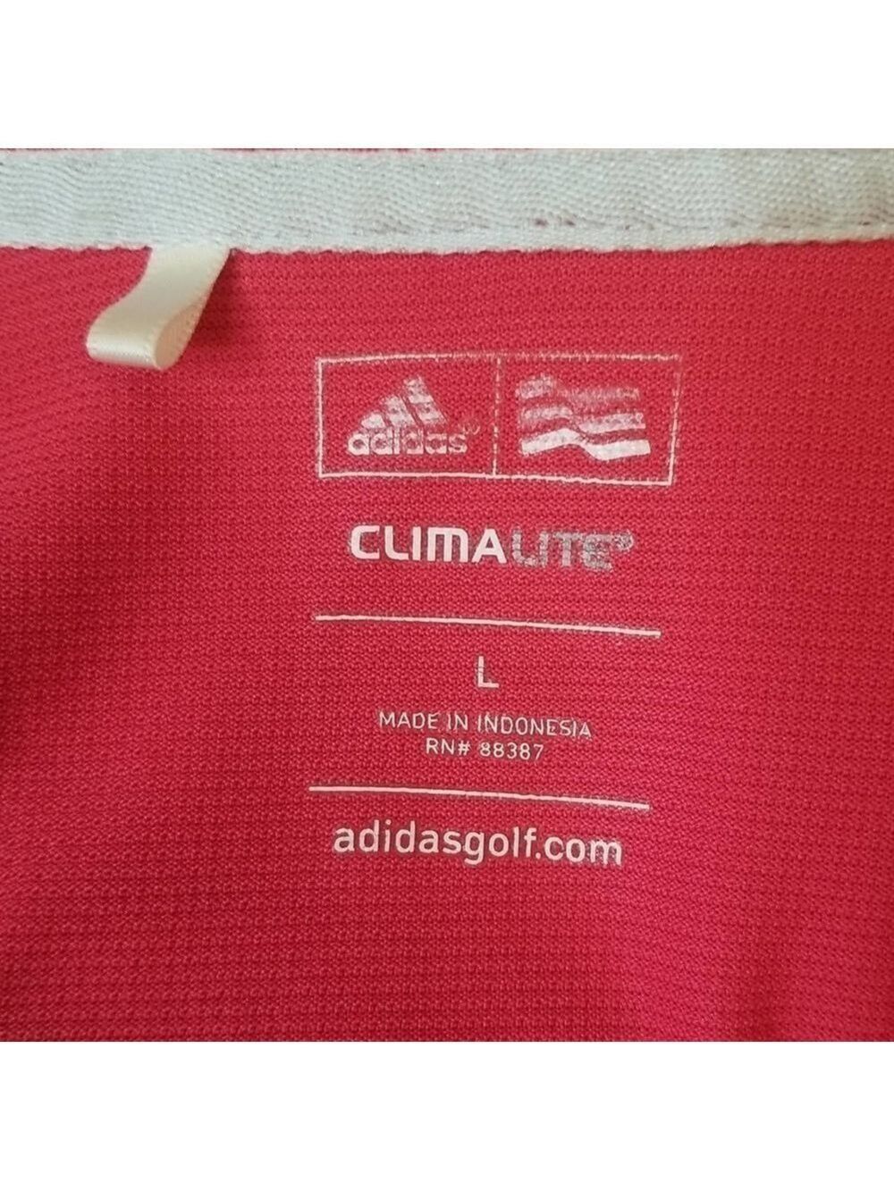Adidas L golf top short sleeve polo button collared embroidered logo Climalite - Picture 2 of 11